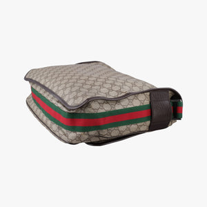 Pre-owned Gucci GG Supreme DiaperBag Brown PVC coated canvas 189748 shoulderbag | stylenewstar