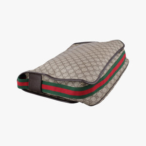 Pre-owned Gucci GG Supreme DiaperBag Brown PVC coated canvas 189748 shoulderbag | stylenewstar