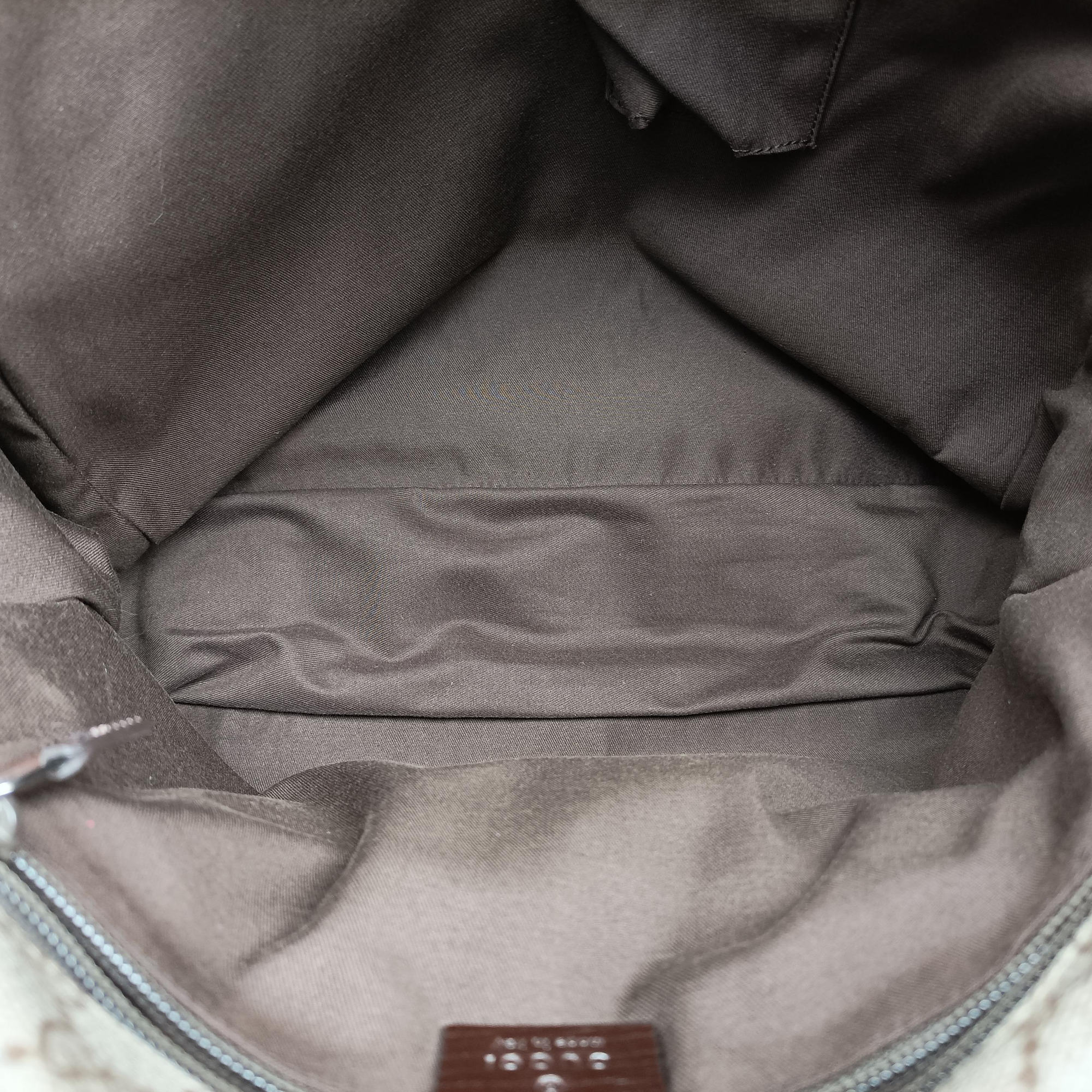 Pre-owned Gucci GG Supreme DiaperBag Brown PVC coated canvas 189748 shoulderbag | stylenewstar
