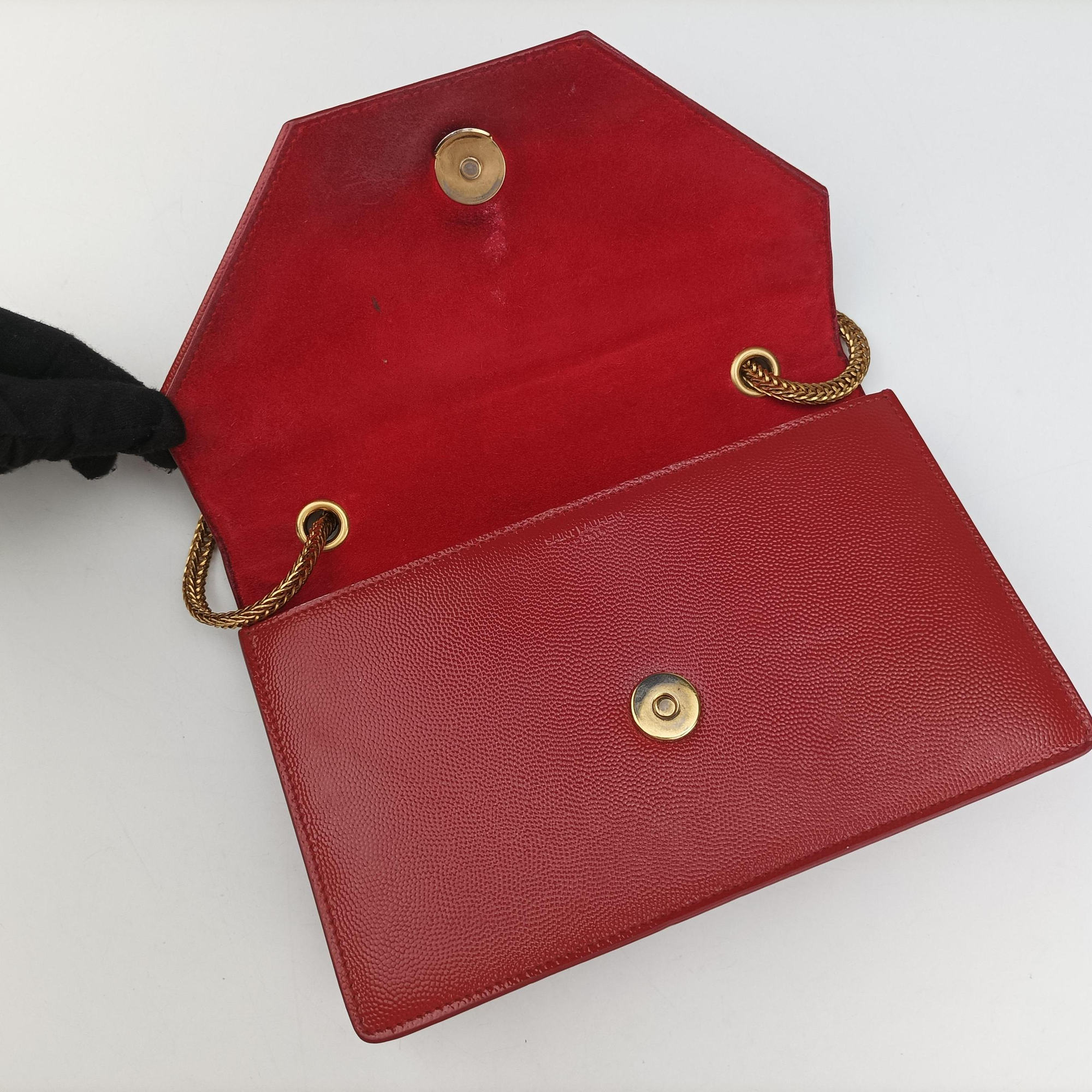 Pre-owned Yves Saint Laurent Small Betty Flap Red caviar skin 314516 shoulderbag | stylenewstar