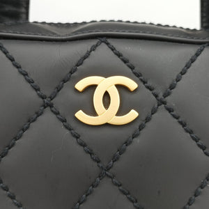 Pre-owned Chanel Wild Stitch Black Leather A14693 handbag | stylenewstar