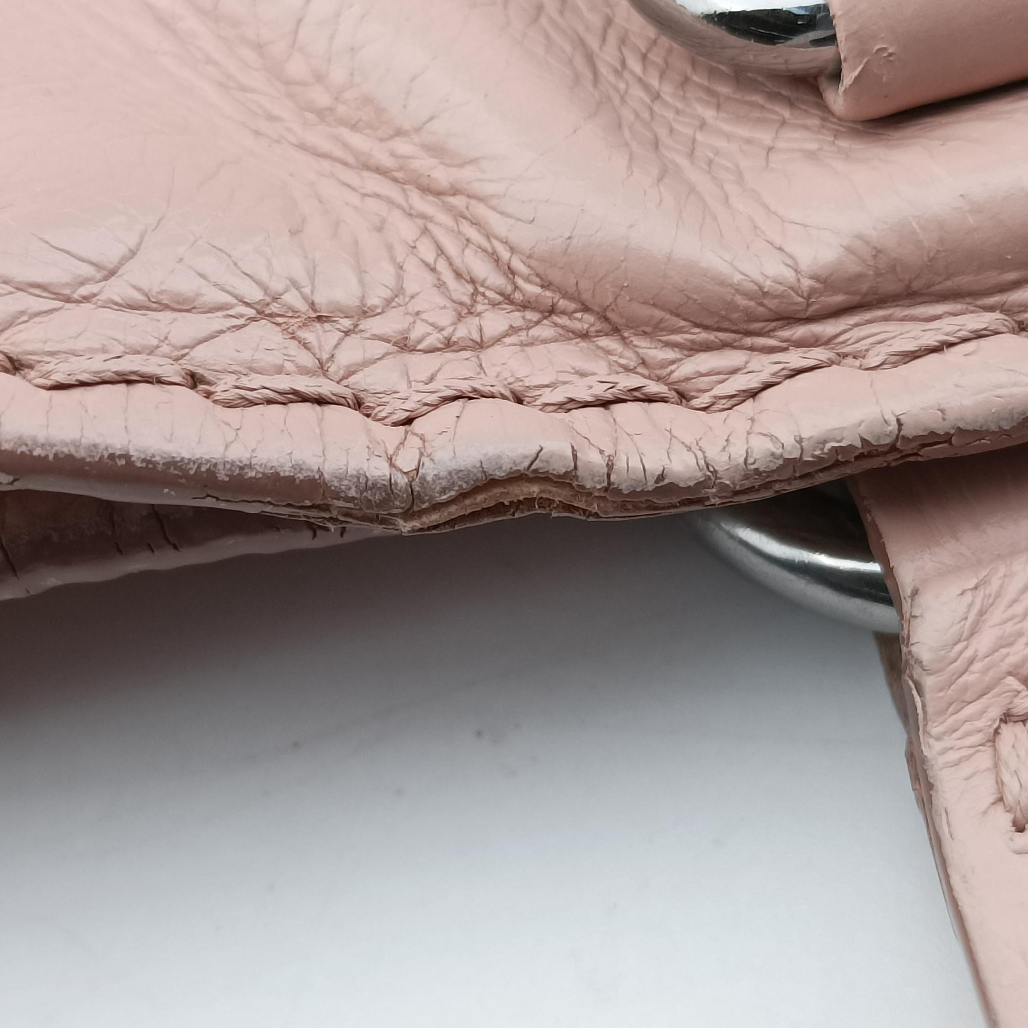 Secondhand Prada Triangle Logo tote Pink Leather  shoulderbag | stylenewstar
