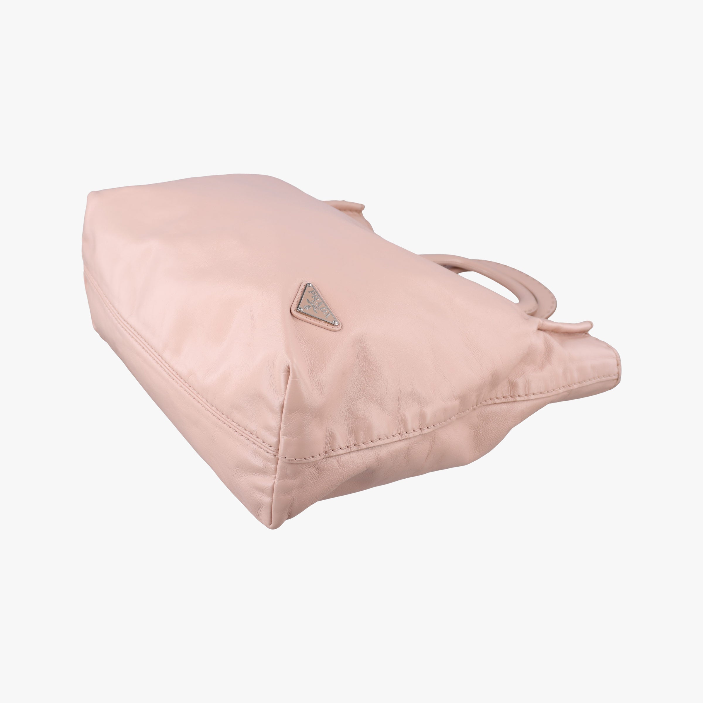 Secondhand Prada Triangle Logo tote Pink Leather  shoulderbag | stylenewstar