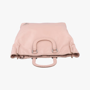 Secondhand Prada Triangle Logo tote Pink Leather  shoulderbag | stylenewstar