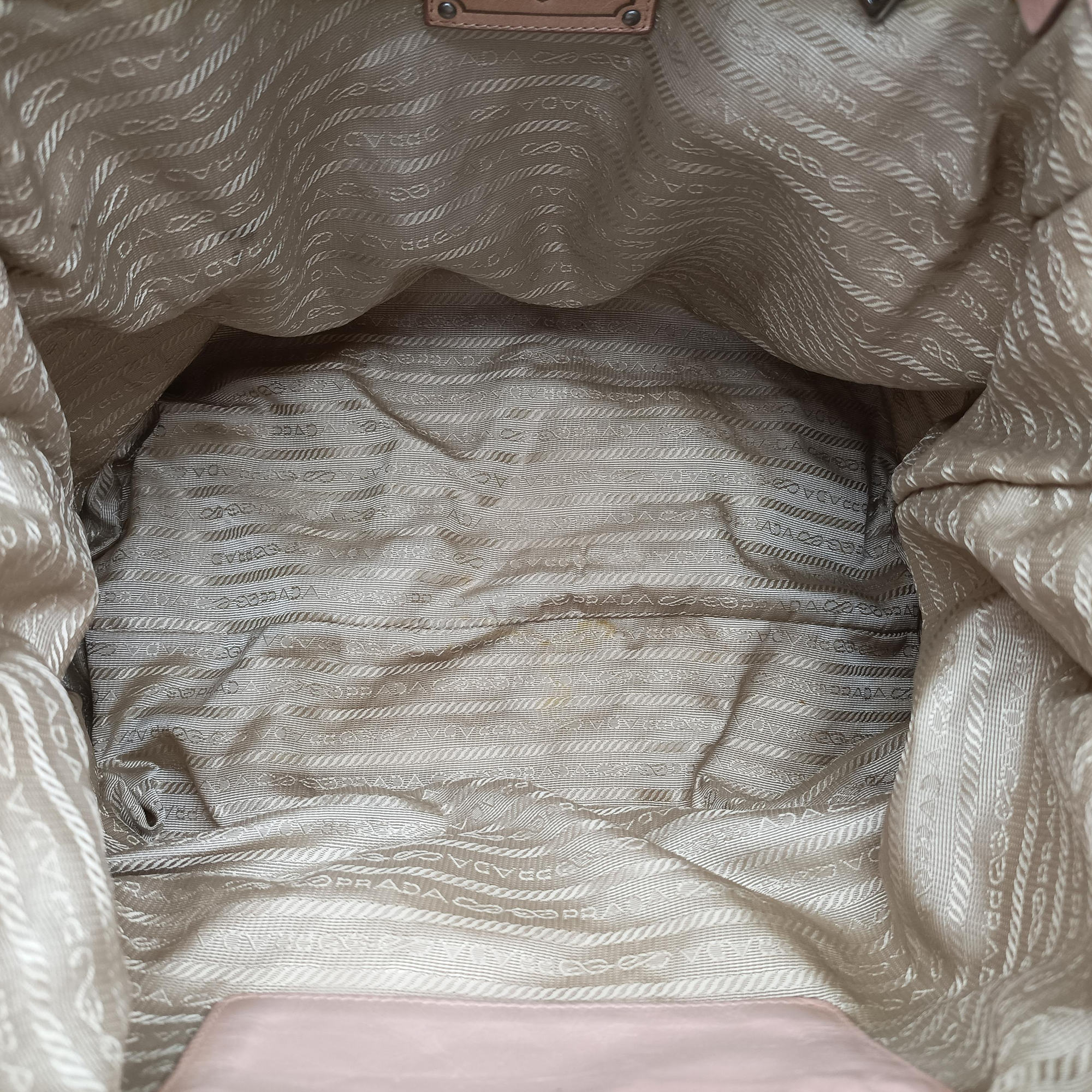 Secondhand Prada Triangle Logo tote Pink Leather  shoulderbag | stylenewstar