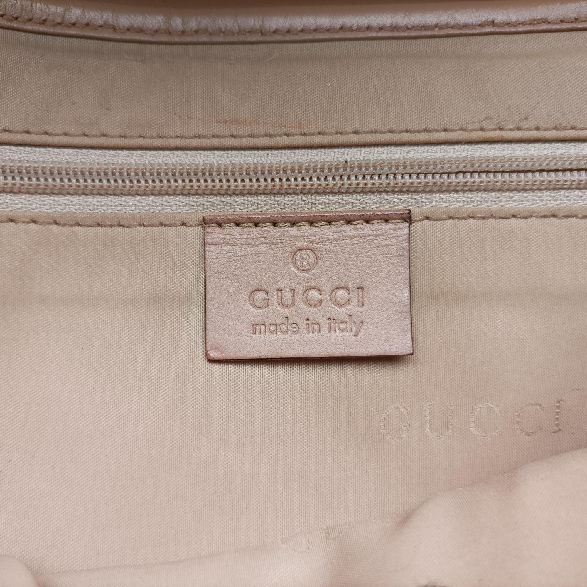 Secondhand Gucci Jackie White× Brown Canvas × Leather 001 38 shoulderbag | stylenewstar
