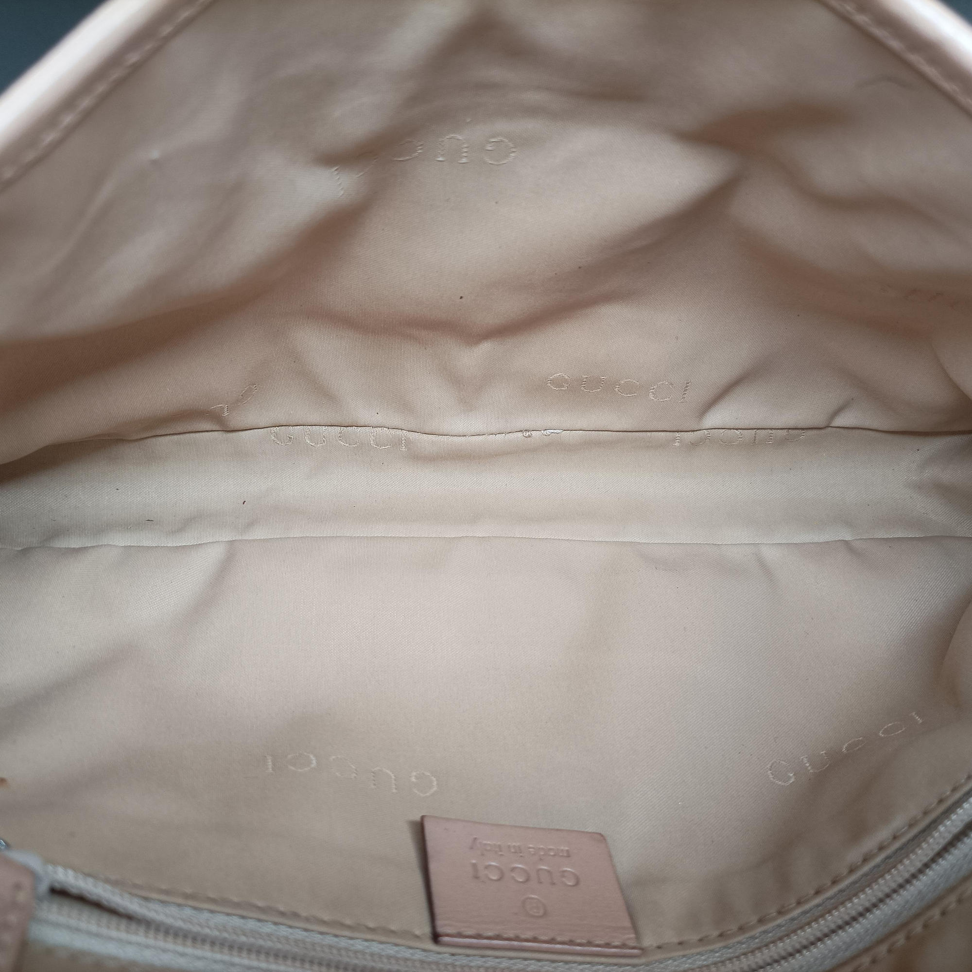 Secondhand Gucci Jackie White× Brown Canvas × Leather 001 38 shoulderbag | stylenewstar