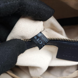 Pre-owned Gucci Sherry Line navy×red×beige Leather×canvas 269876 shoulderbag | stylenewstar