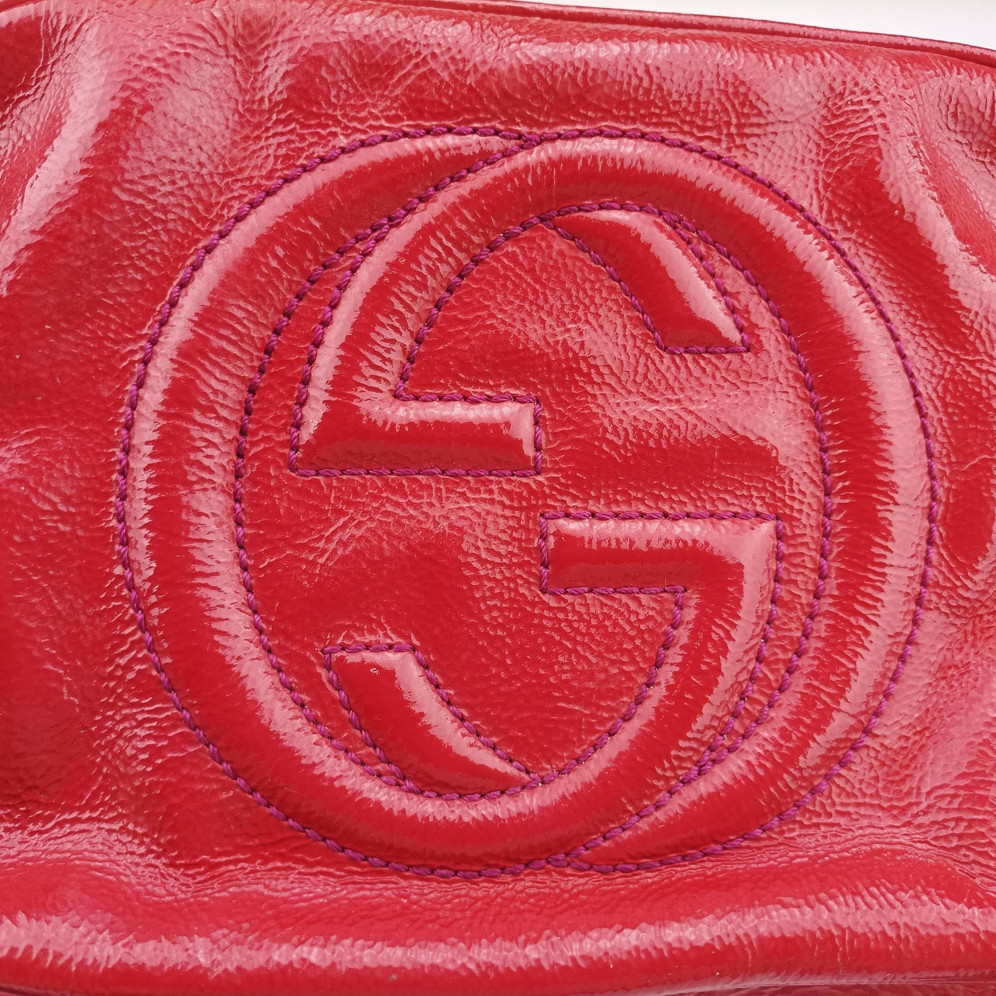 Pre-owned Gucci Soho Red Patent Leather 308364 shoulderbag | stylenewstar