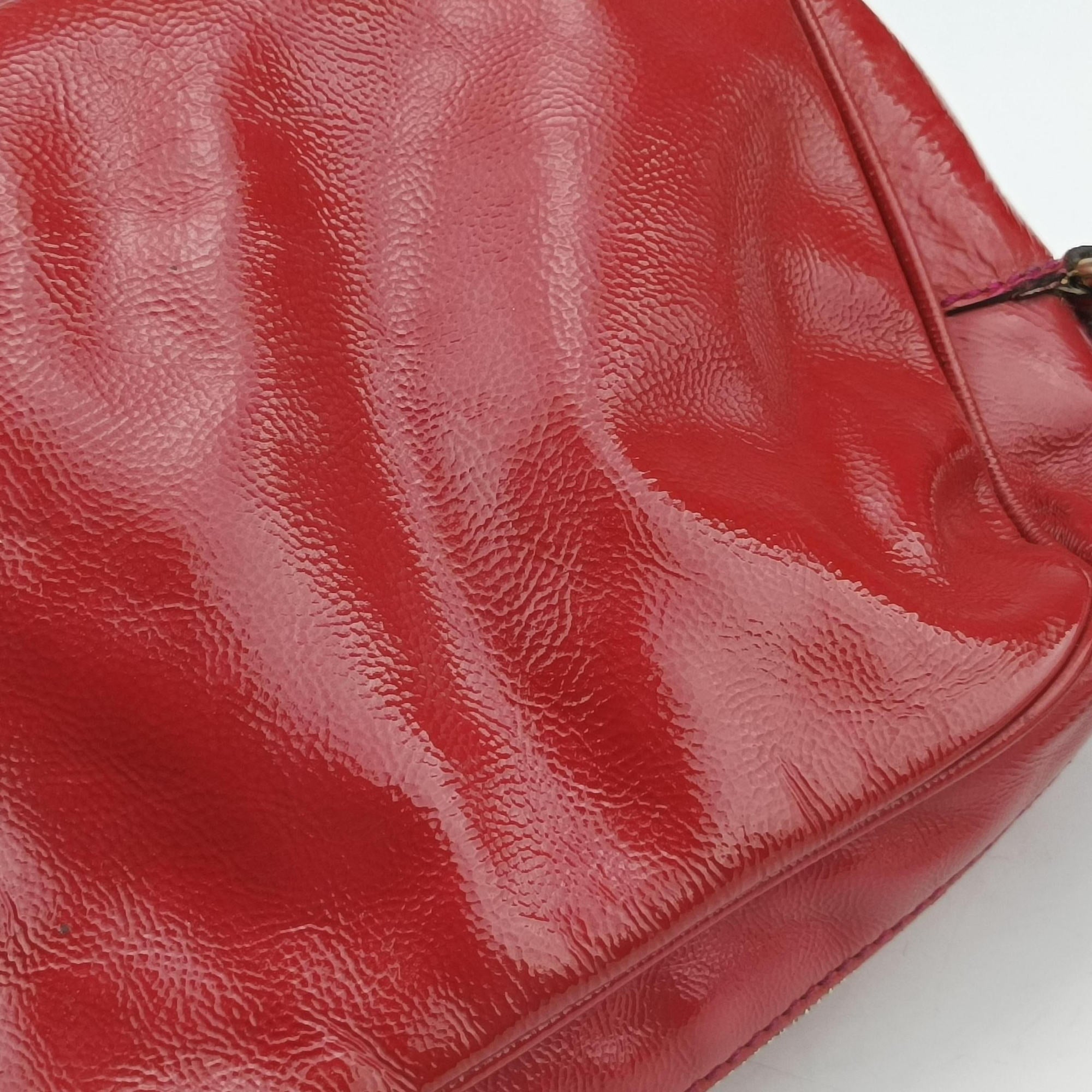 Pre-owned Gucci Soho Red Patent Leather 308364 shoulderbag | stylenewstar