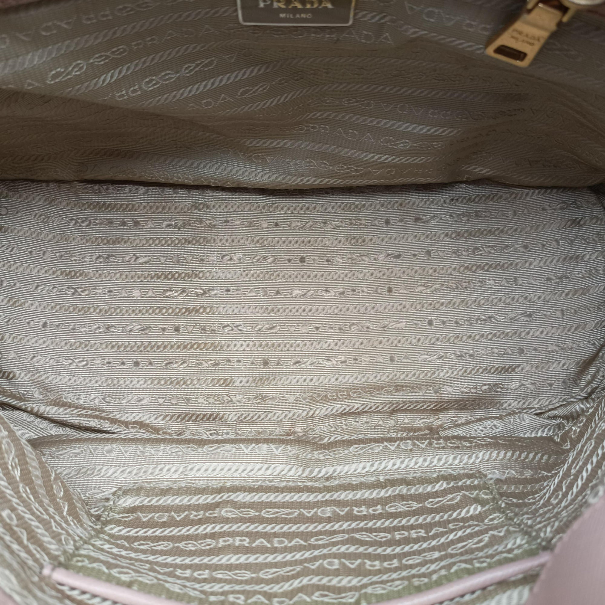 Pre-owned Prada Galleria Pink SAFFIANO Leather BN1801 shoulderbag | stylenewstar
