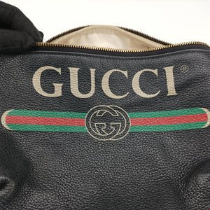 Vintage Gucci Print Black Leather 530412 bum bag/waist bag | stylenewstar