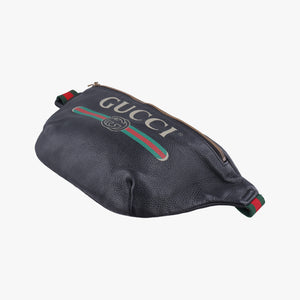 Vintage Gucci Print Black Leather 530412 bum bag/waist bag | stylenewstar