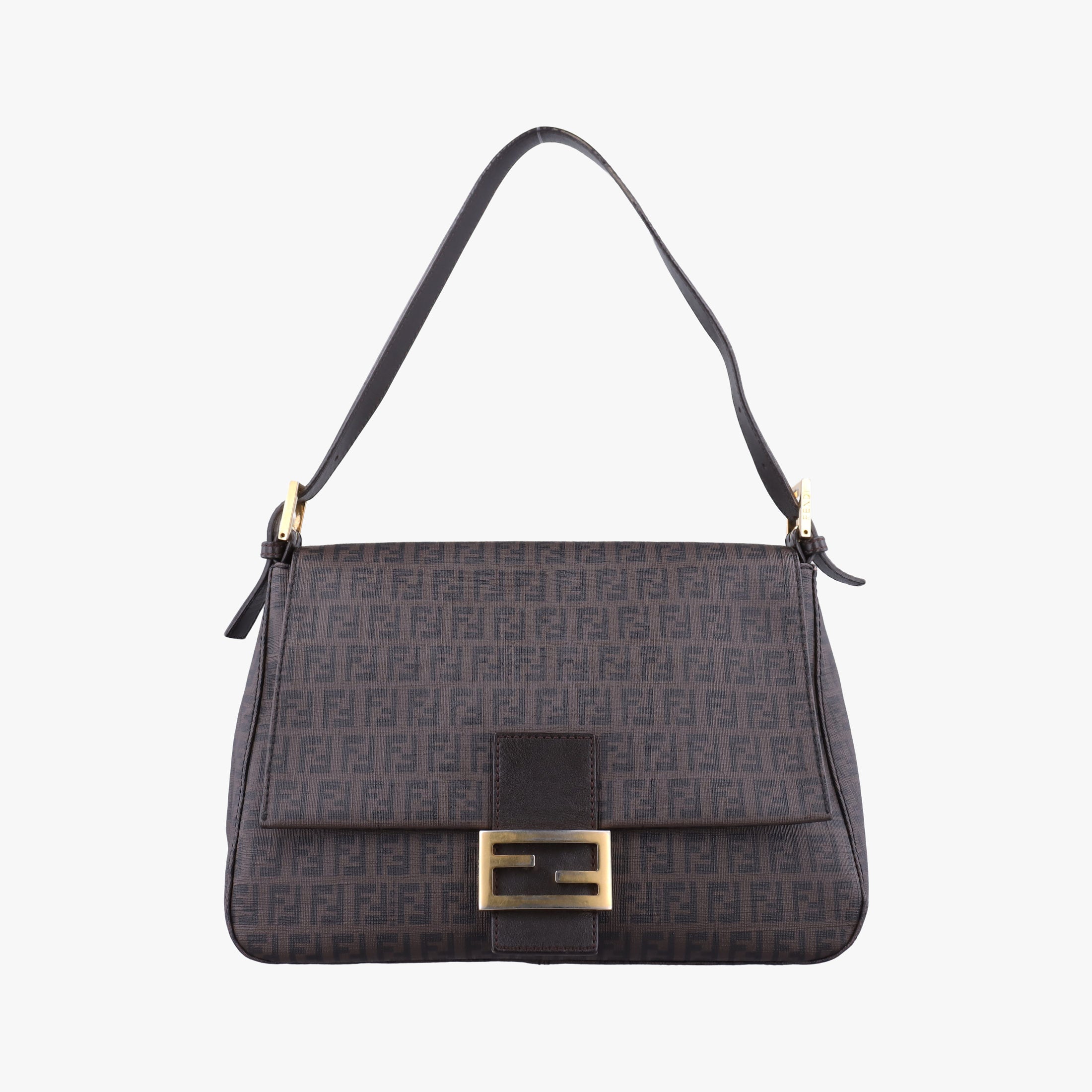 Vintage Fendi Baguette Zucchino Brown PVC coated canvas 8BR001 shoulderbag | stylenewstar