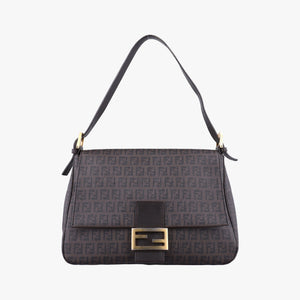 Vintage Fendi Baguette Zucchino Brown PVC coated canvas 8BR001 shoulderbag | stylenewstar