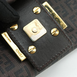 Vintage Fendi Baguette Zucchino Brown PVC coated canvas 8BR001 shoulderbag | stylenewstar