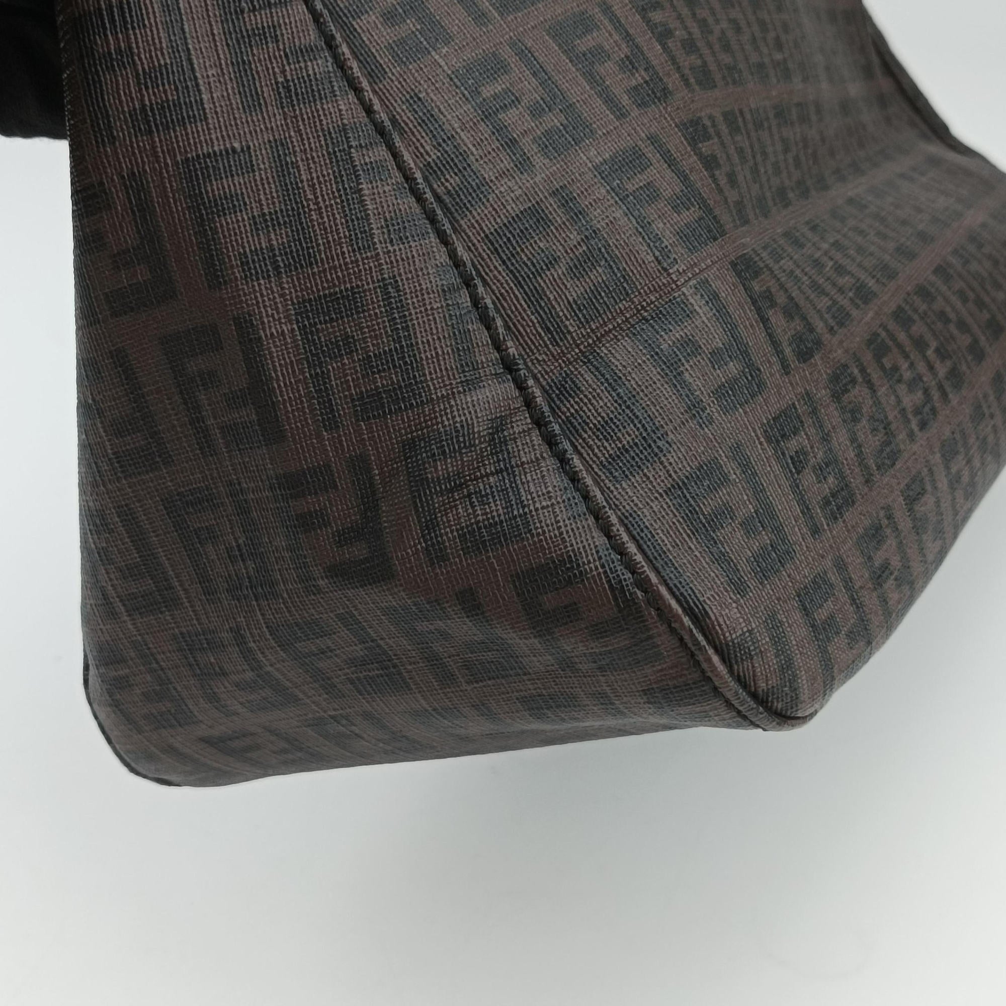 Vintage Fendi Baguette Zucchino Brown PVC coated canvas 8BR001 shoulderbag | stylenewstar