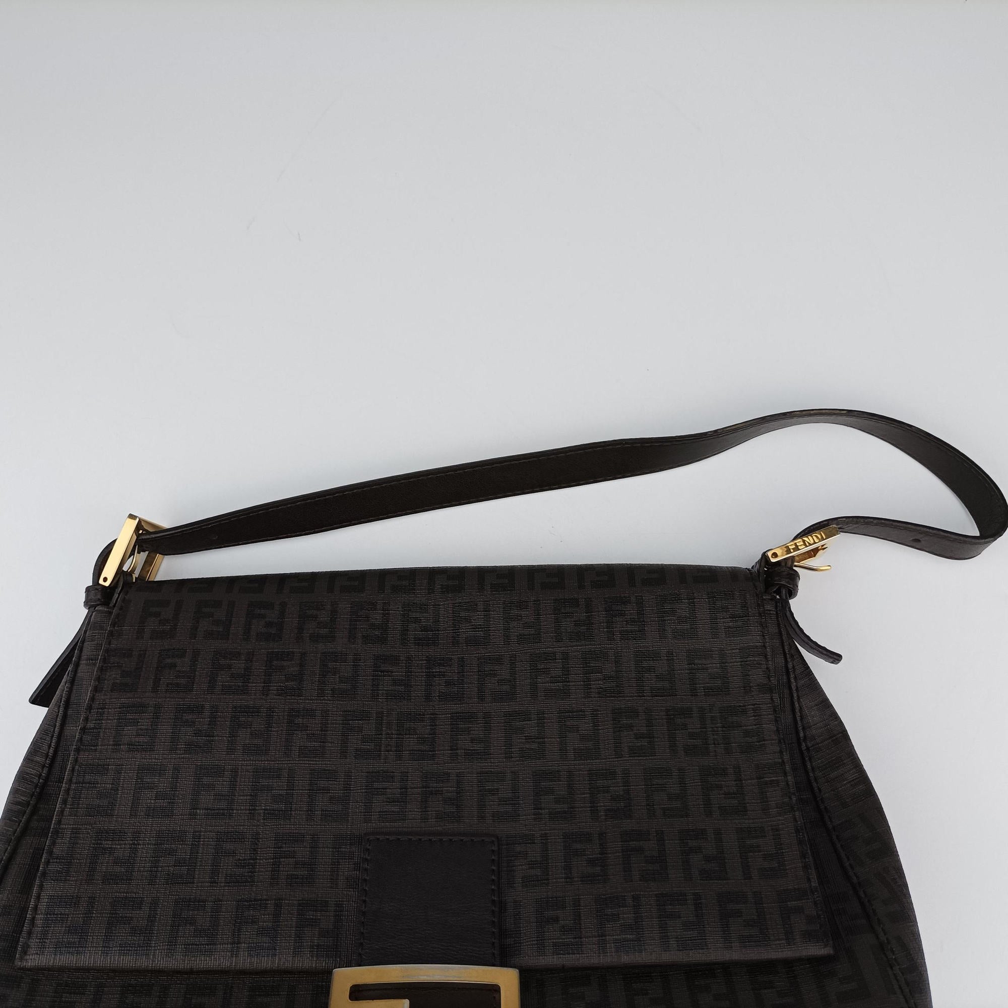 Vintage Fendi Baguette Zucchino Brown PVC coated canvas 8BR001 shoulderbag | stylenewstar