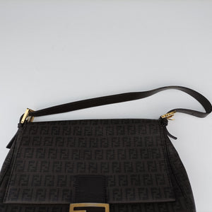Vintage Fendi Baguette Zucchino Brown PVC coated canvas 8BR001 shoulderbag | stylenewstar