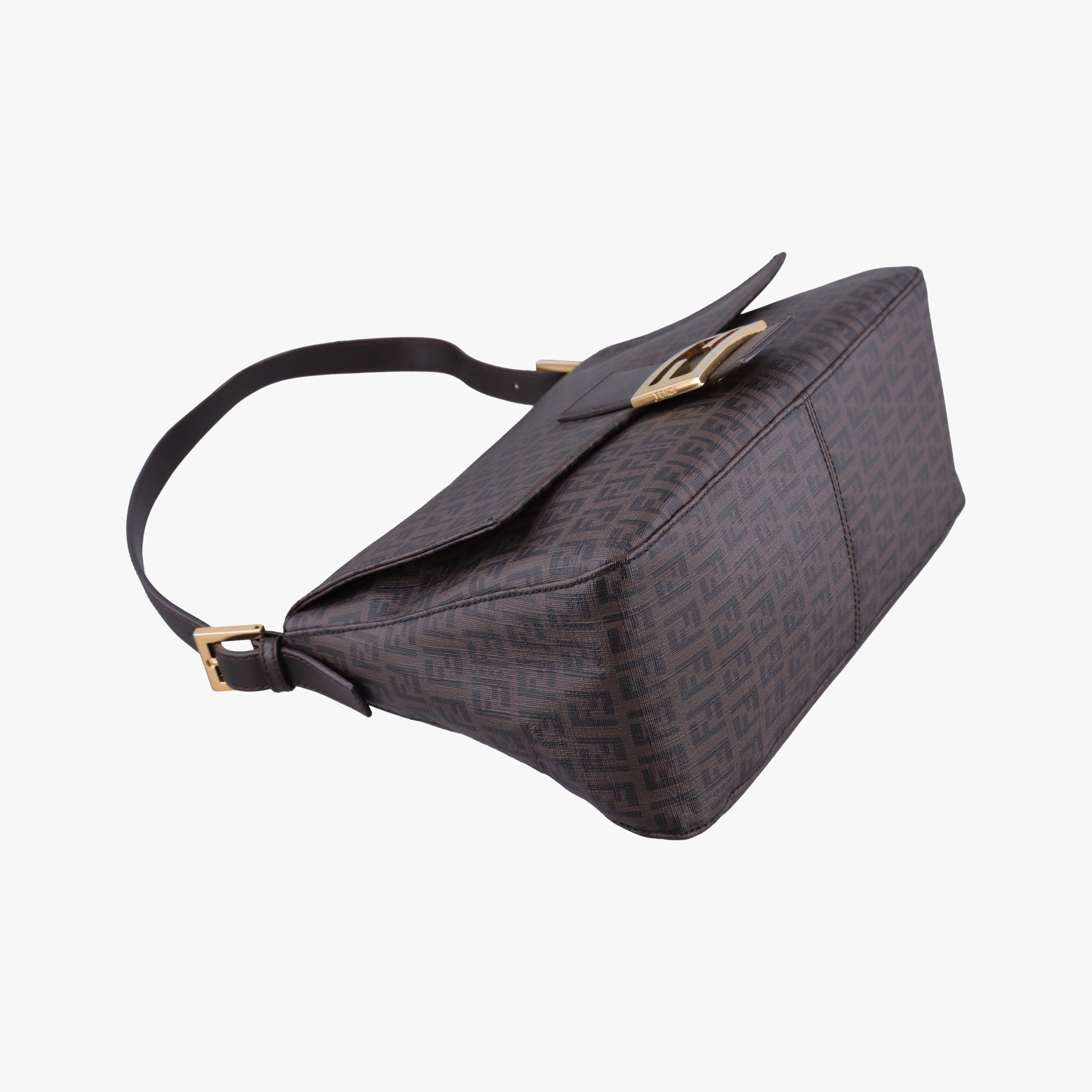 Vintage Fendi Baguette Zucchino Brown PVC coated canvas 8BR001 shoulderbag | stylenewstar
