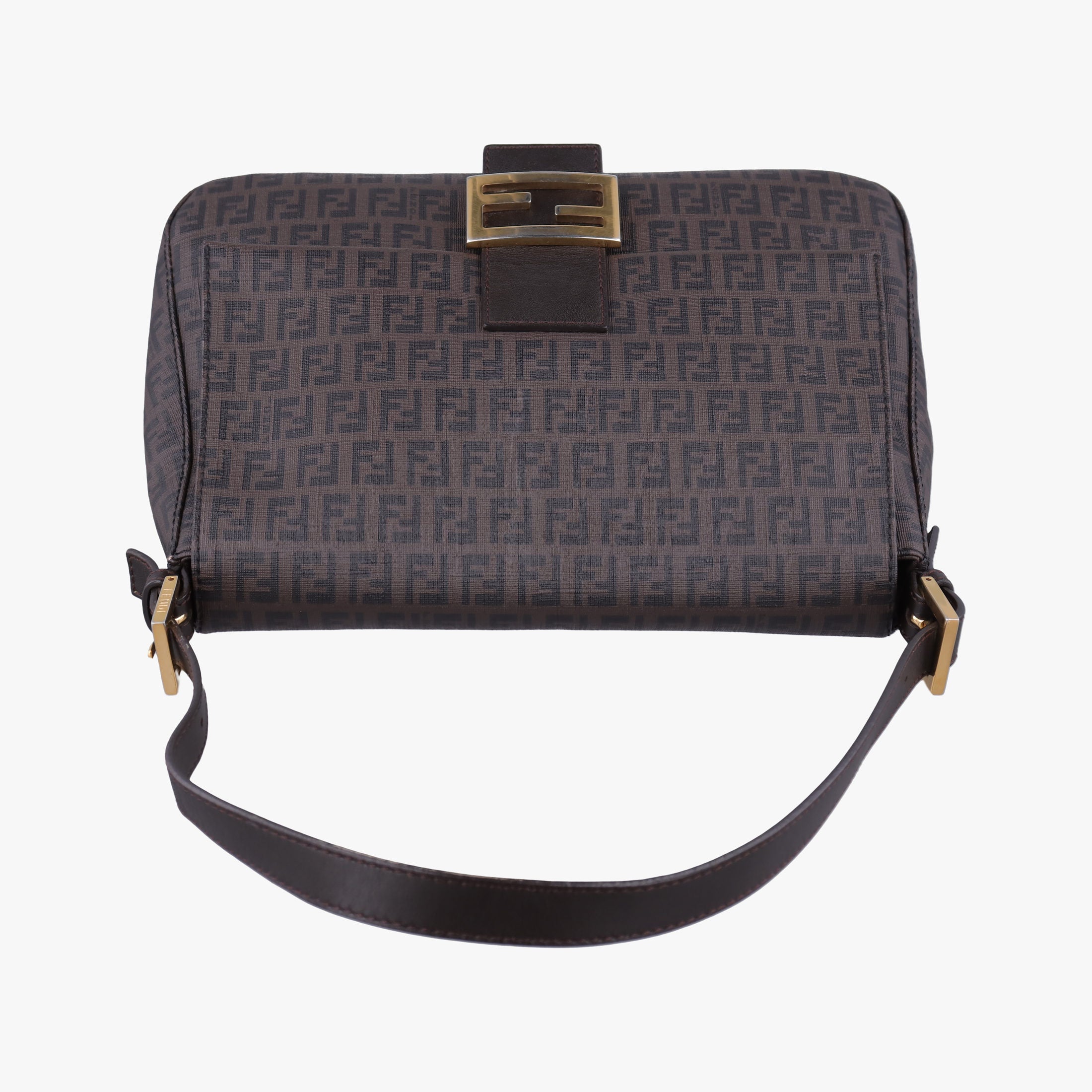 Vintage Fendi Baguette Zucchino Brown PVC coated canvas 8BR001 shoulderbag | stylenewstar