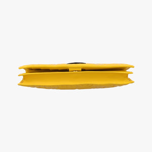 Pre-owned Fendi Embossed Logo Yellow Leather 8M0219YM shoulderbag | stylenewstar
