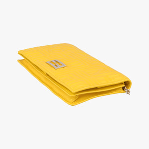 Pre-owned Fendi Embossed Logo Yellow Leather 8M0219YM shoulderbag | stylenewstar