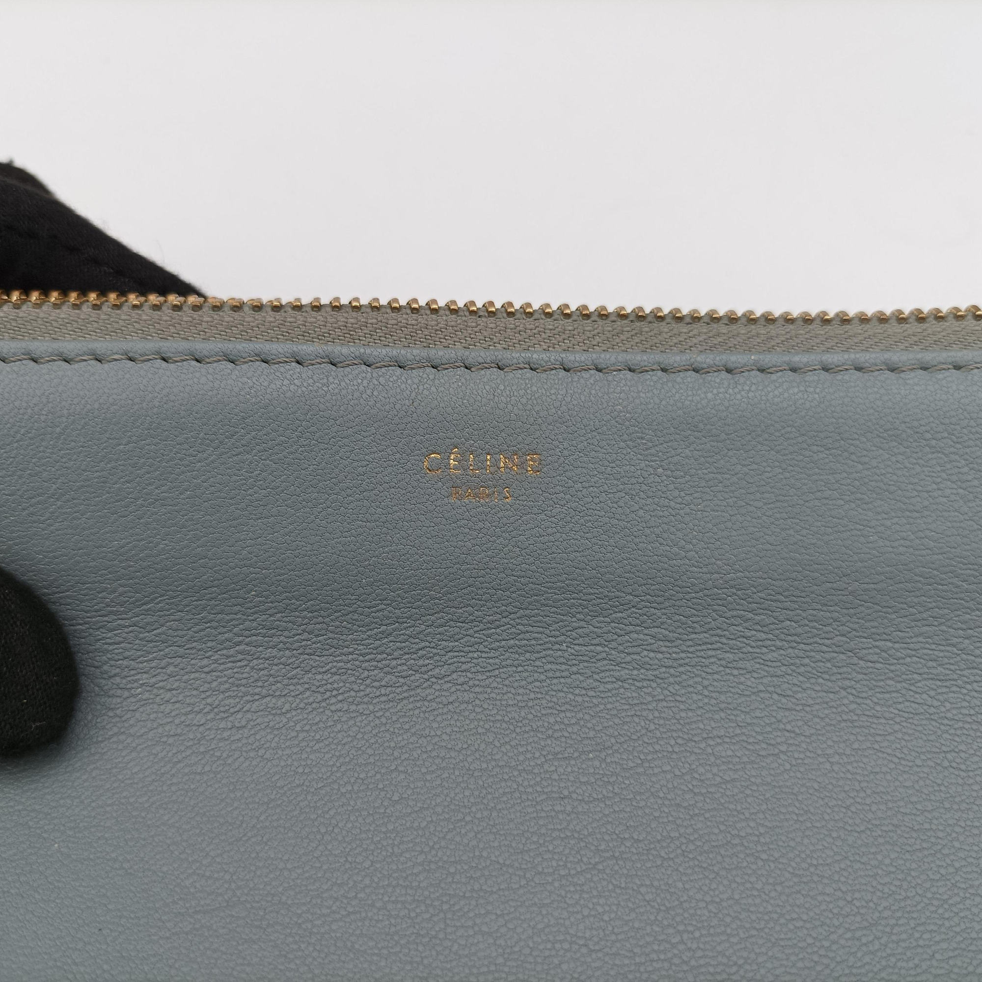Pre-owned Celine TRIO Blue Leather  shoulderbag | stylenewstar