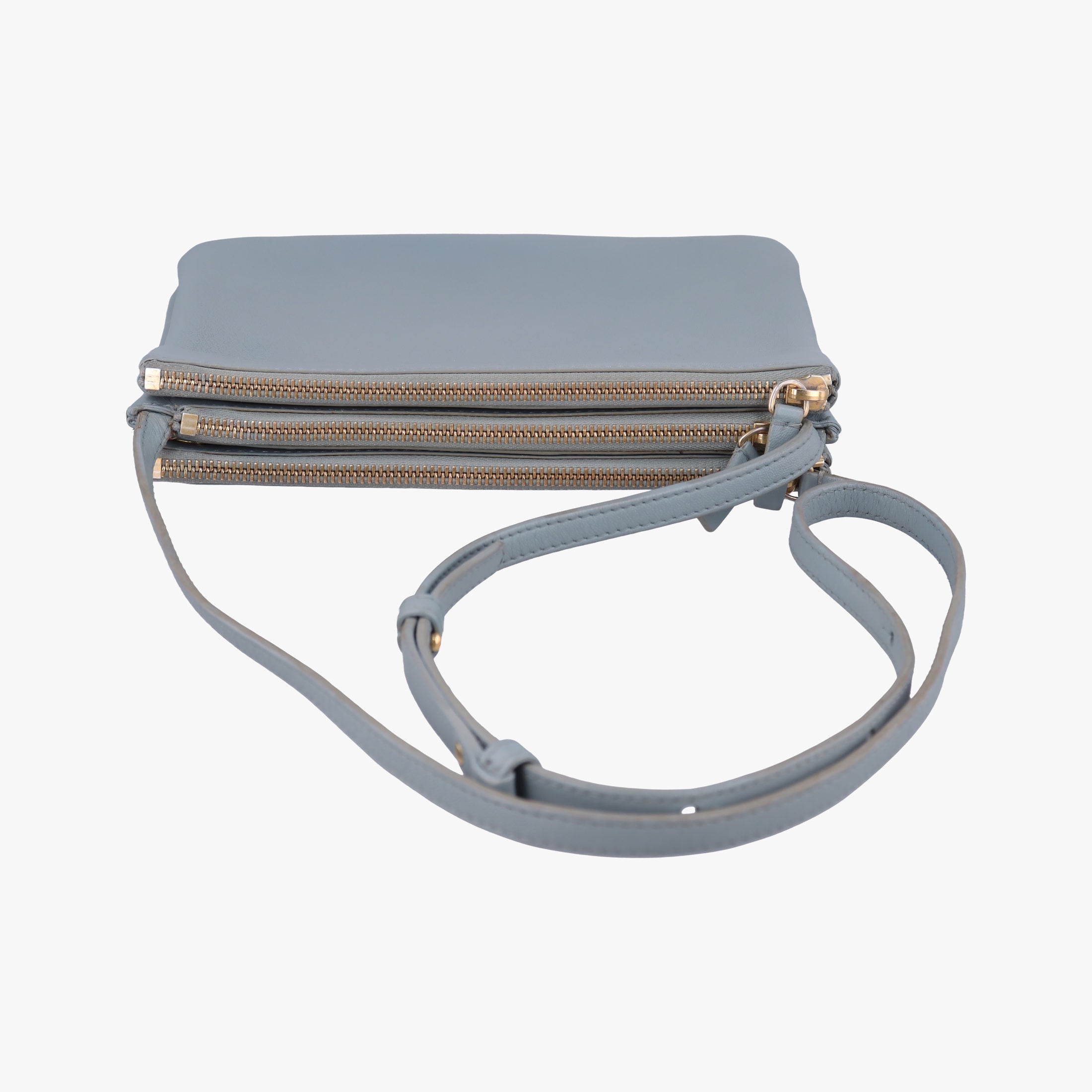 Pre-owned Celine TRIO Blue Leather  shoulderbag | stylenewstar