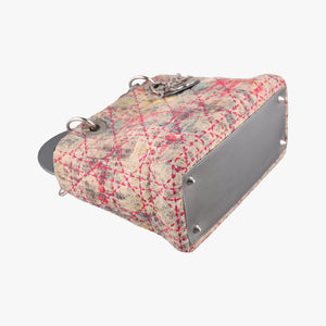 Vintage Christian Dior Lady Dior Multicolor Tweed Wool × Metallic Leather  shoulderbag | stylenewstar