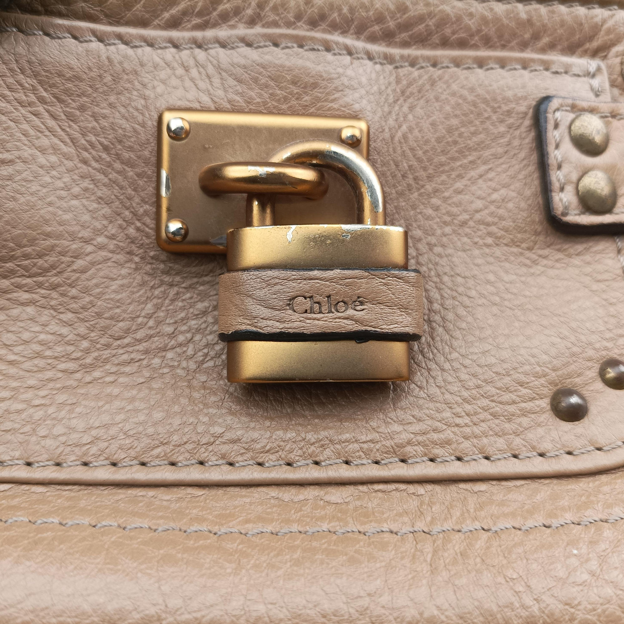 Pre-owned Chloe Paddington Pochette Vintage Camel Leather  shoulderbag | stylenewstar
