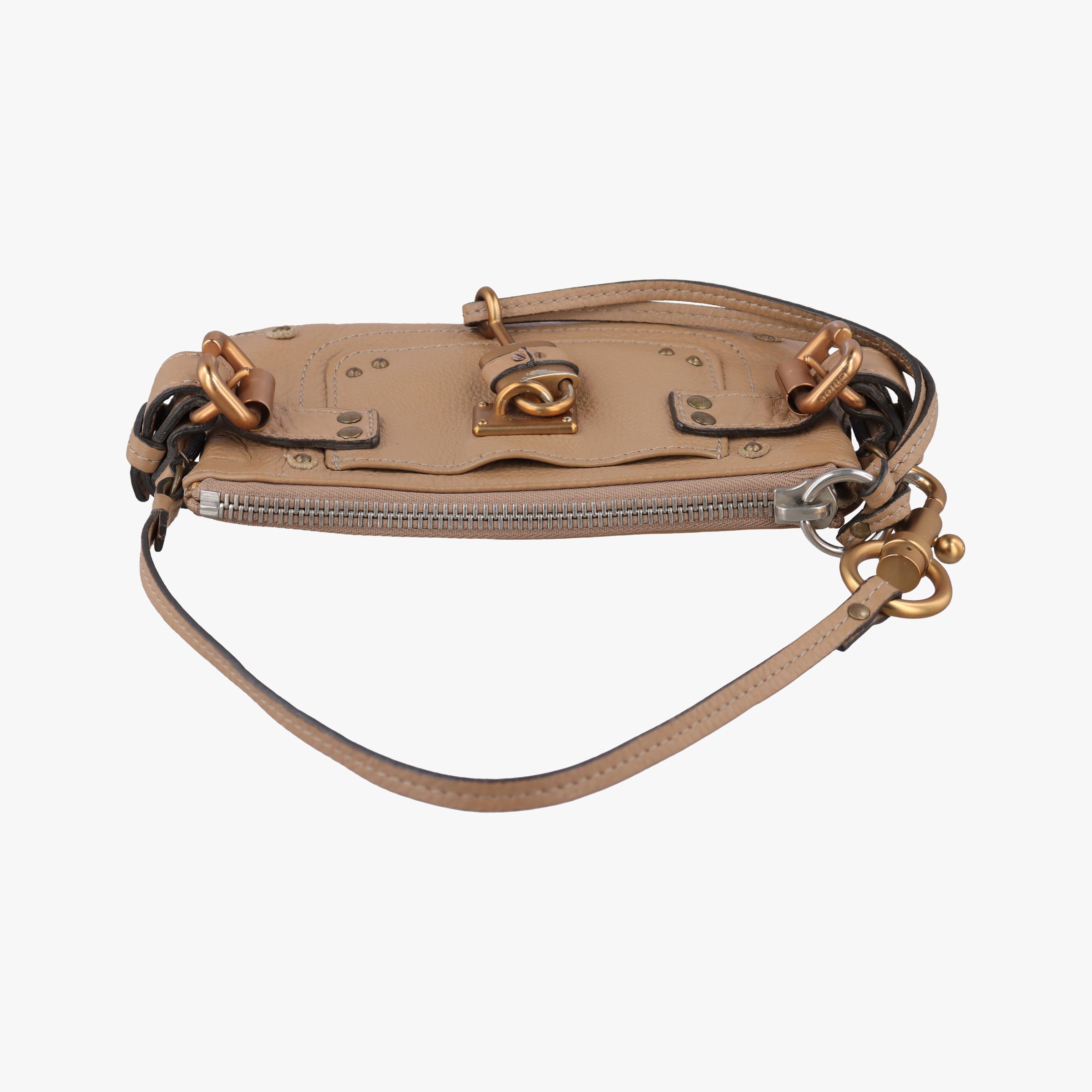 Pre-owned Chloe Paddington Pochette Vintage Camel Leather  shoulderbag | stylenewstar