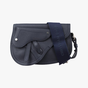 Pre-owned Christian Dior Saddle Navy leather  shoulderbag | stylenewstar