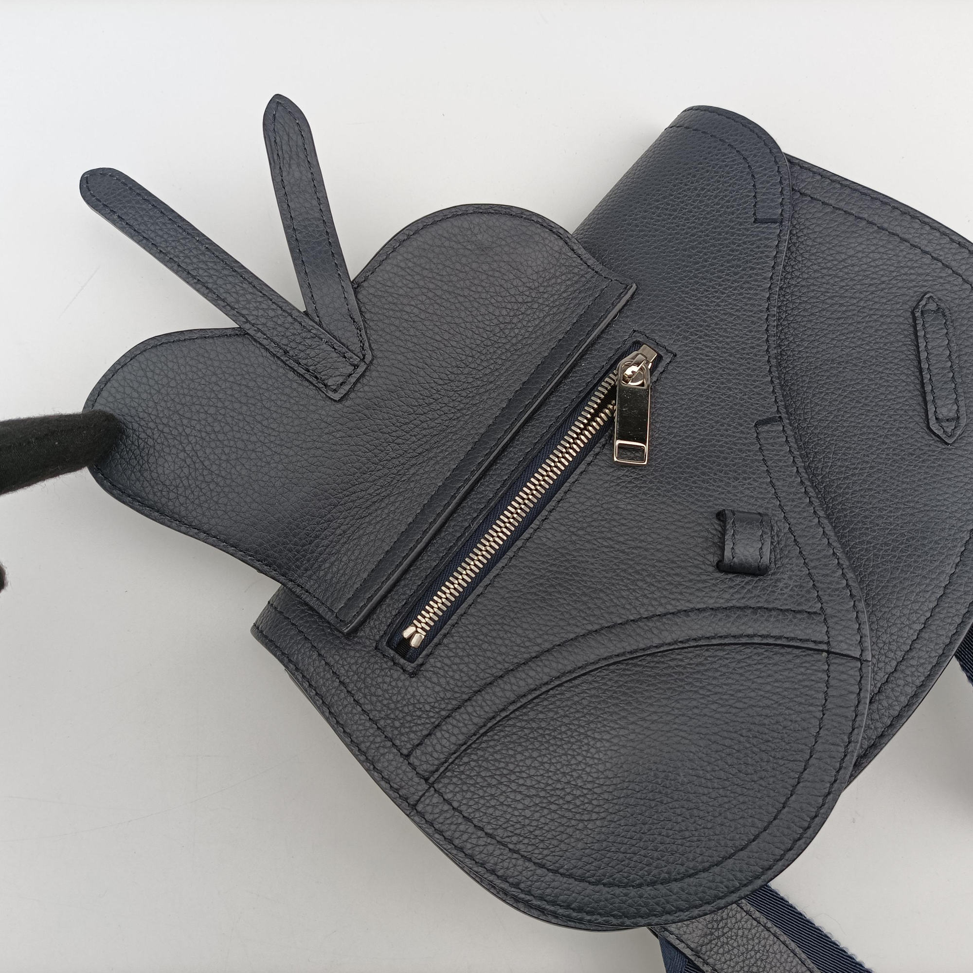 Pre-owned Christian Dior Saddle Navy leather  shoulderbag | stylenewstar