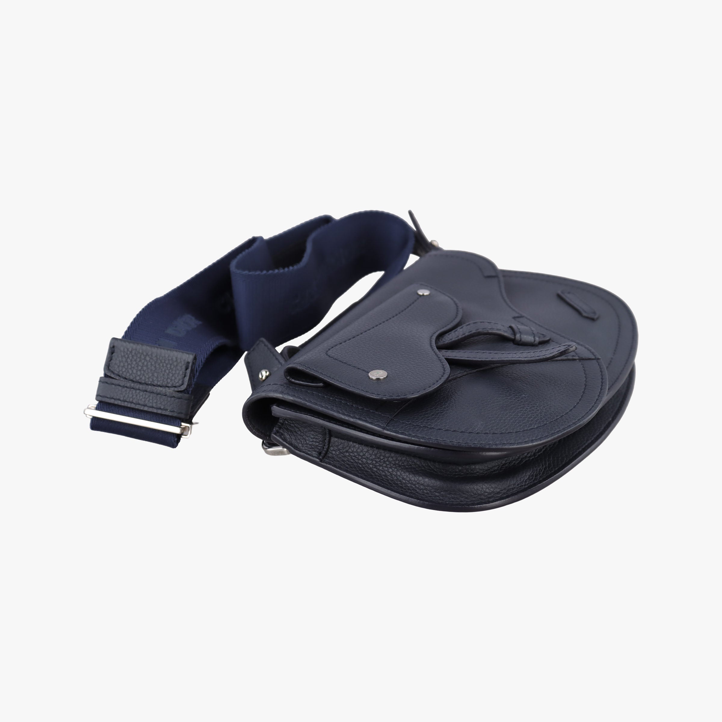 Pre-owned Christian Dior Saddle Navy leather  shoulderbag | stylenewstar