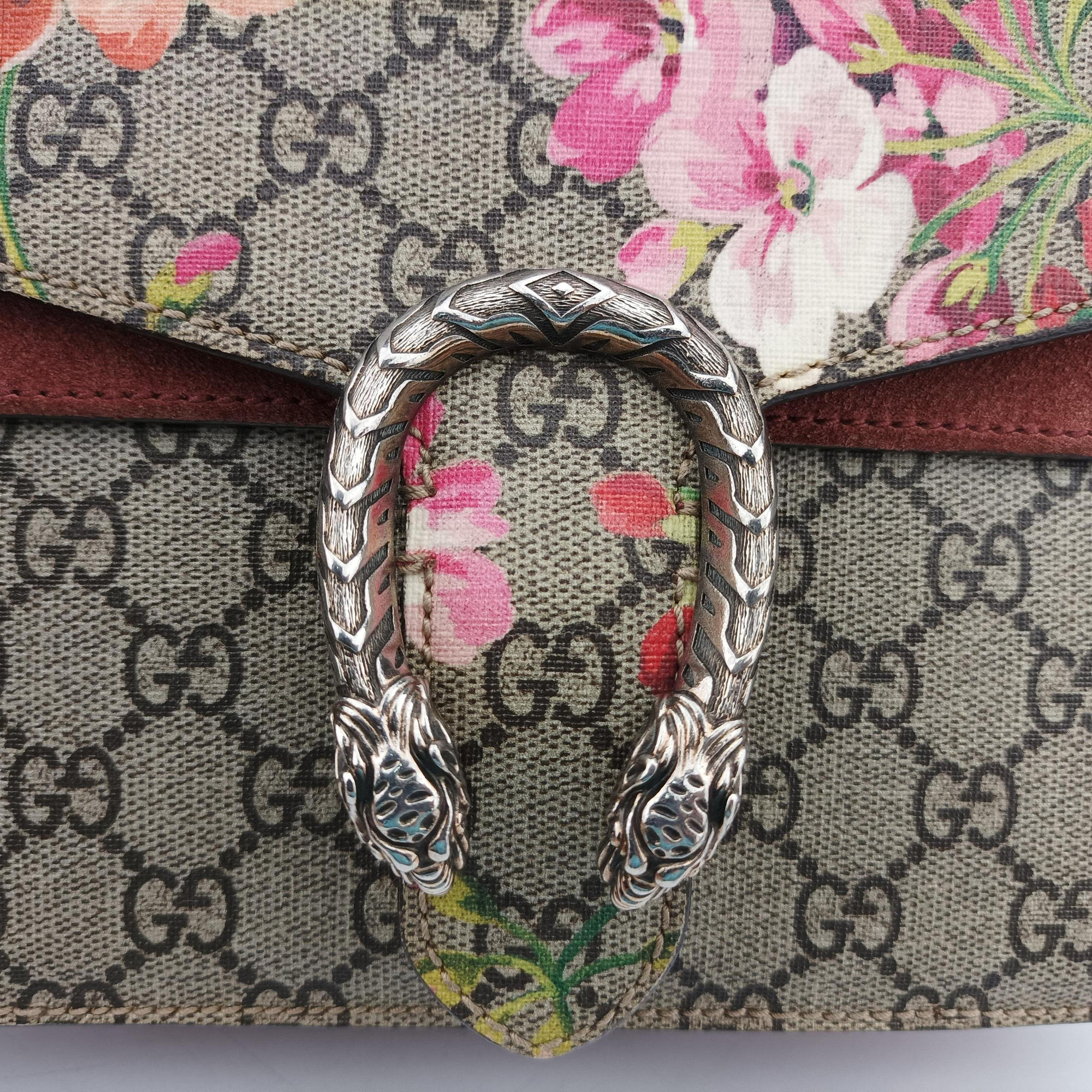 Pre-owned Gucci Dionysus beige×red×Multicolour PVC coated canvas × suede 421970 shoulderbag | stylenewstar