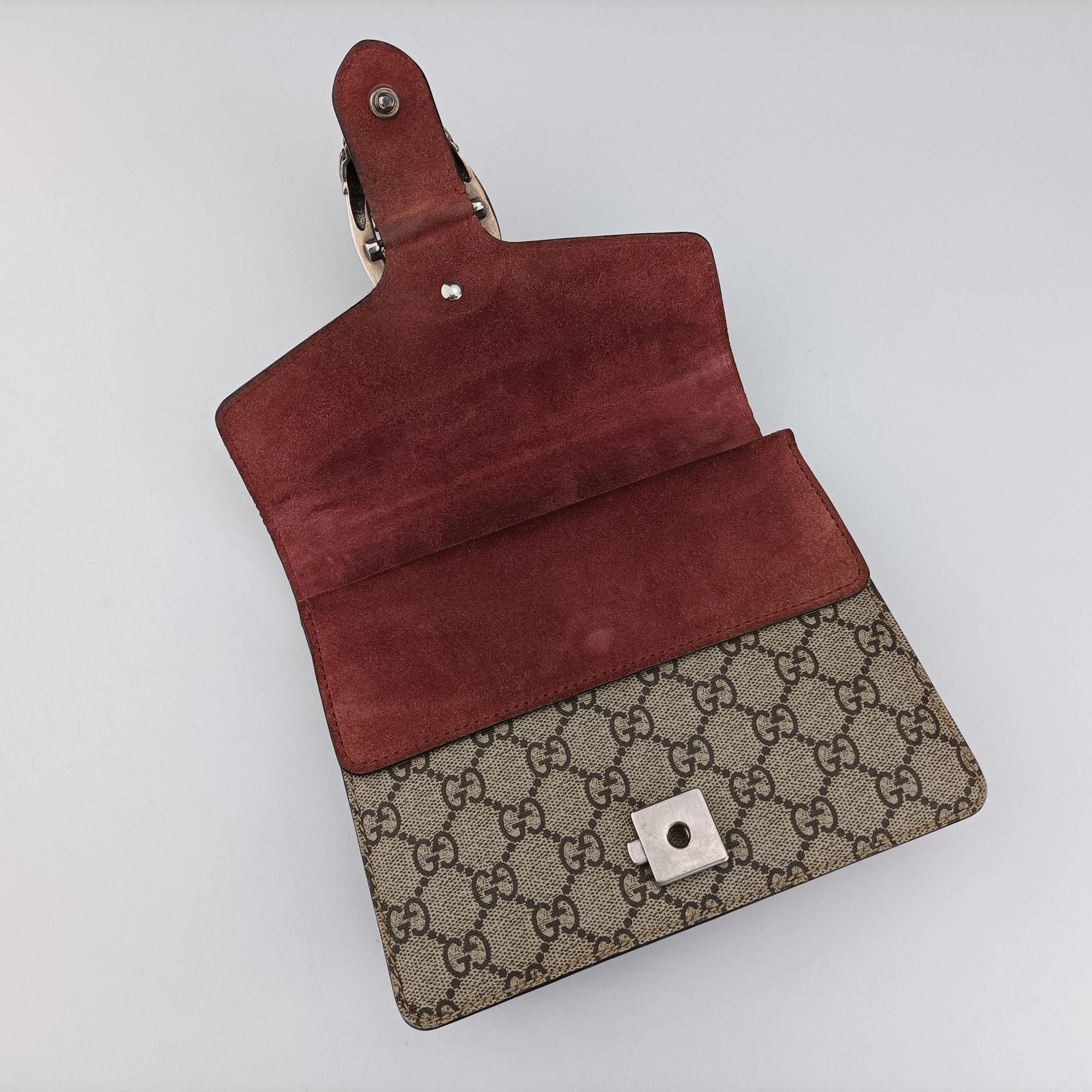 Pre-owned Gucci Dionysus beige×red×Multicolour PVC coated canvas × suede 421970 shoulderbag | stylenewstar