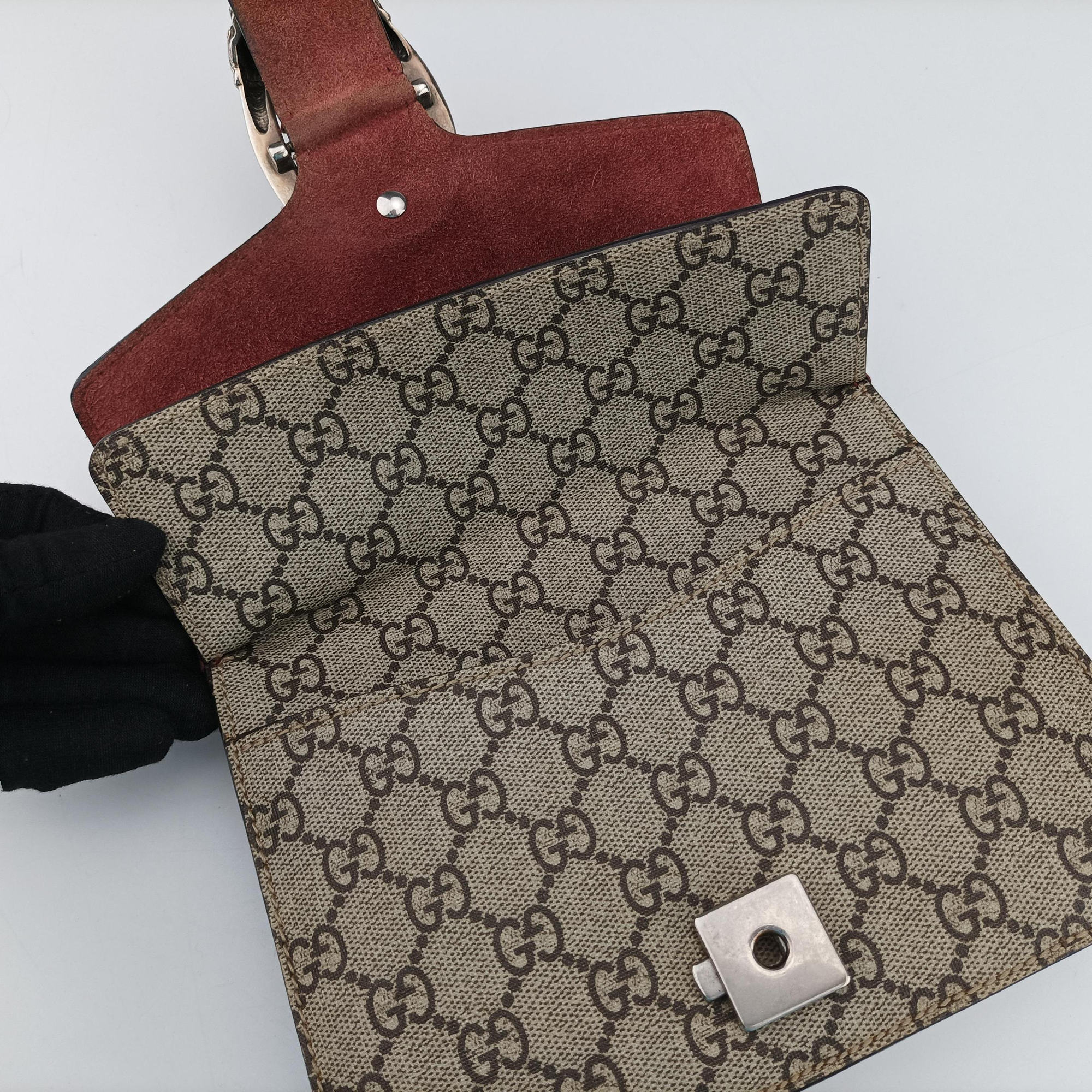 Pre-owned Gucci Dionysus beige×red×Multicolour PVC coated canvas × suede 421970 shoulderbag | stylenewstar