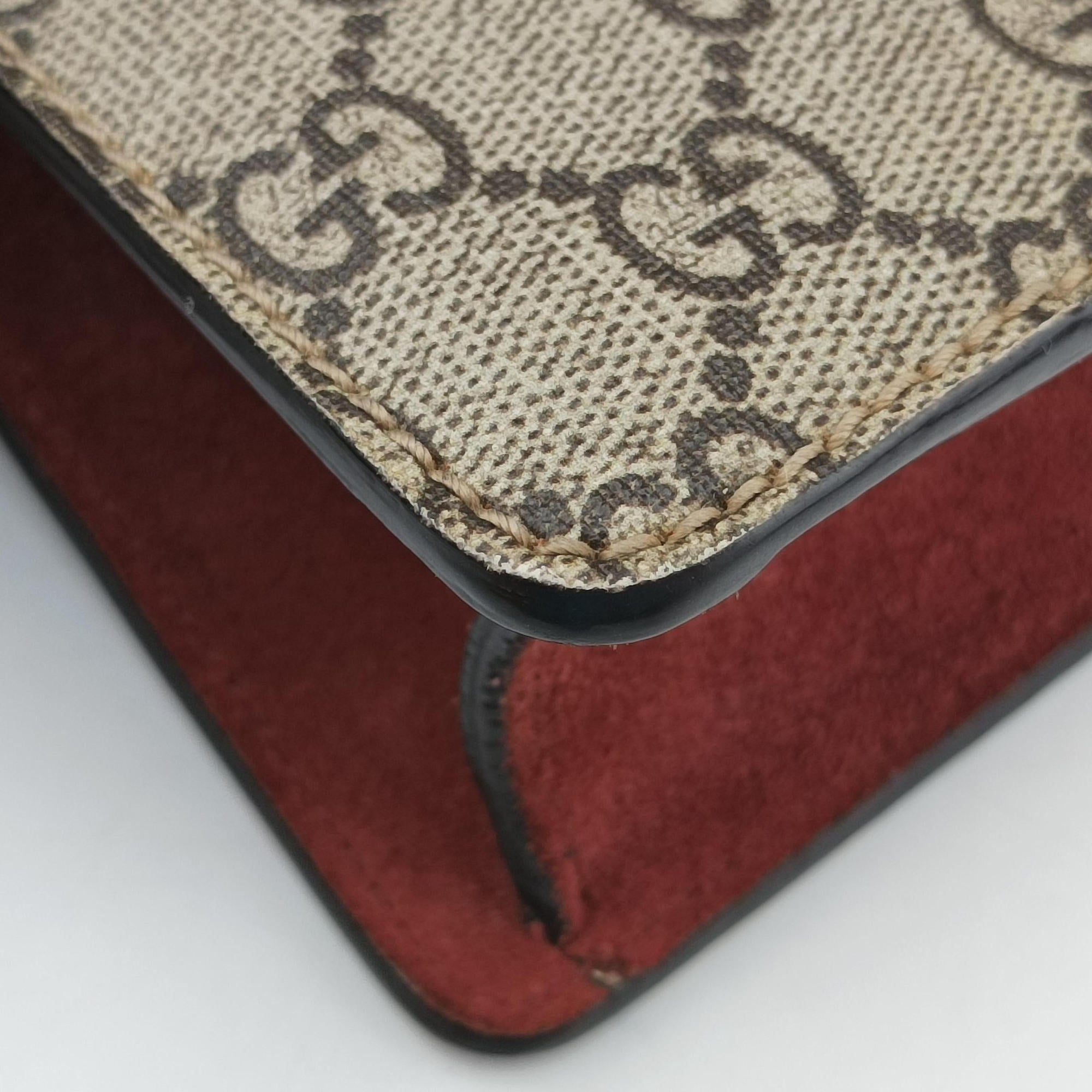 Pre-owned Gucci Dionysus beige×red×Multicolour PVC coated canvas × suede 421970 shoulderbag | stylenewstar