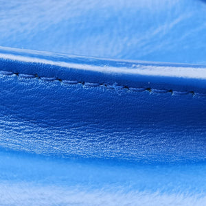 Vintage Celine Luggage Mini Shopper Blue Leather  handbag | stylenewstar