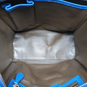 Vintage Celine Luggage Mini Shopper Blue Leather  handbag | stylenewstar
