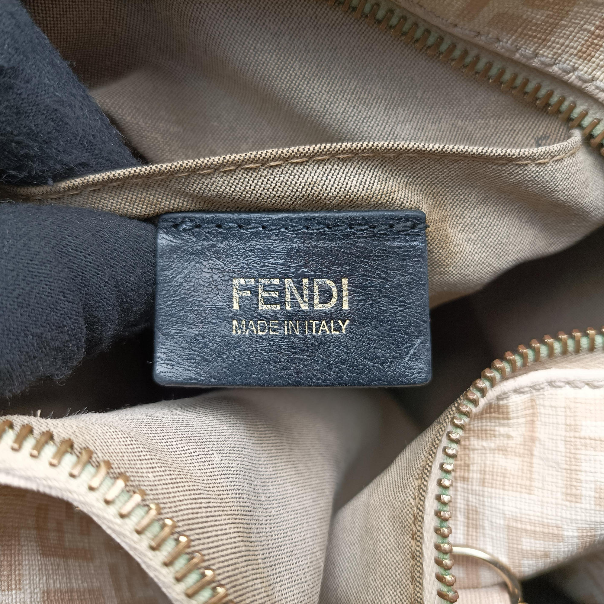 Secondhand Fendi Zucchino boston Beige PVC coated canvas 8BL068 handbag | stylenewstar