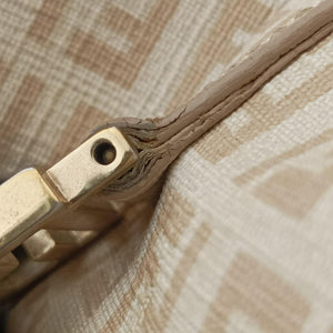Secondhand Fendi Zucchino boston Beige PVC coated canvas 8BL068 handbag | stylenewstar