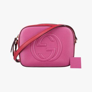 Pre-owned Gucci Soho Rose x red Leather 431567 shoulderbag | stylenewstar