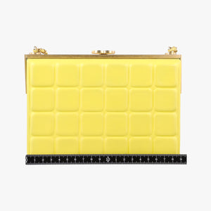 Pre-owned Chanel Chocolate Bar Yellow lambskin A94482 shoulderbag | stylenewstar