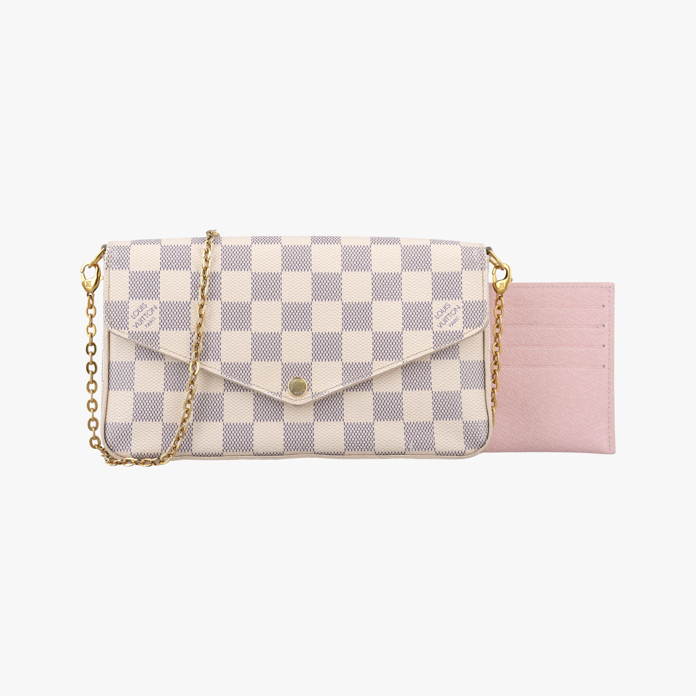 Secondhand Louis Vuitton Pochette FeLICIE AZUR Damier Canvas N63106 shoulderbag | stylenewstar