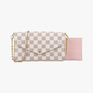 Secondhand Louis Vuitton Pochette FeLICIE AZUR Damier Canvas N63106 shoulderbag | stylenewstar