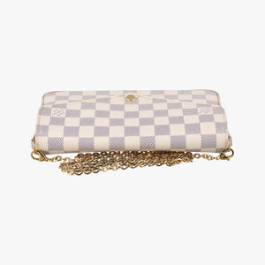 Secondhand Louis Vuitton Pochette FeLICIE AZUR Damier Canvas N63106 shoulderbag | stylenewstar