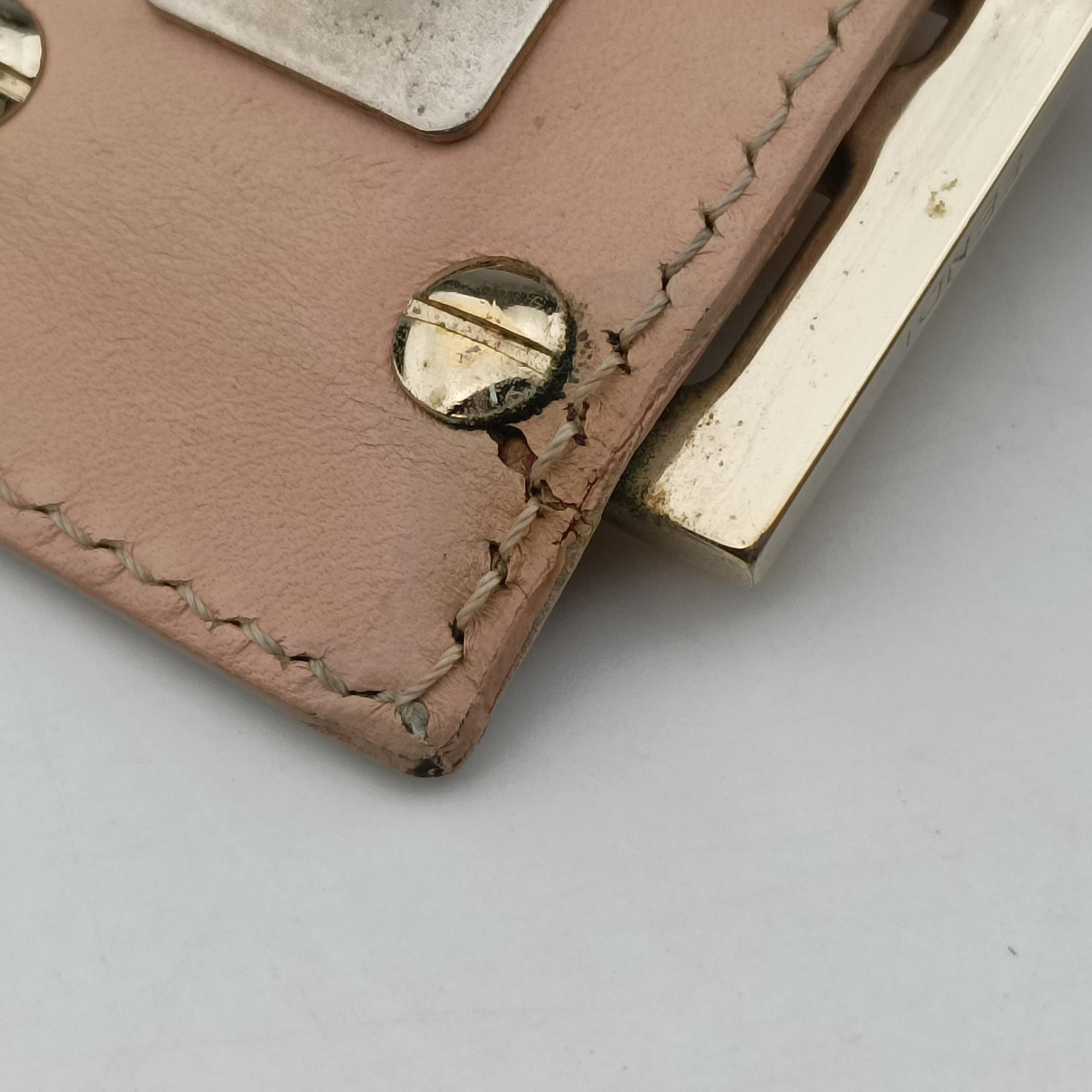 Pre-owned Fendi Zucchino Baguette Pink canvas 8BR003 handbag | stylenewstar