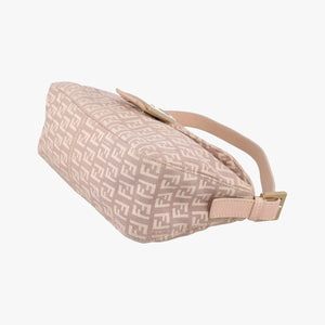 Pre-owned Fendi Zucchino Baguette Pink canvas 8BR003 handbag | stylenewstar